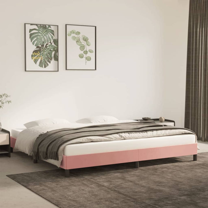 Bedframe fluweel roze 200x200 cm - Griffin Retail