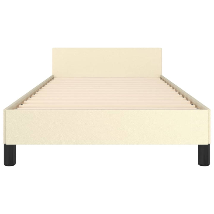 Bedframe met hoofdbord kunstleer crèmekleurig 80x200 cm - Griffin Retail