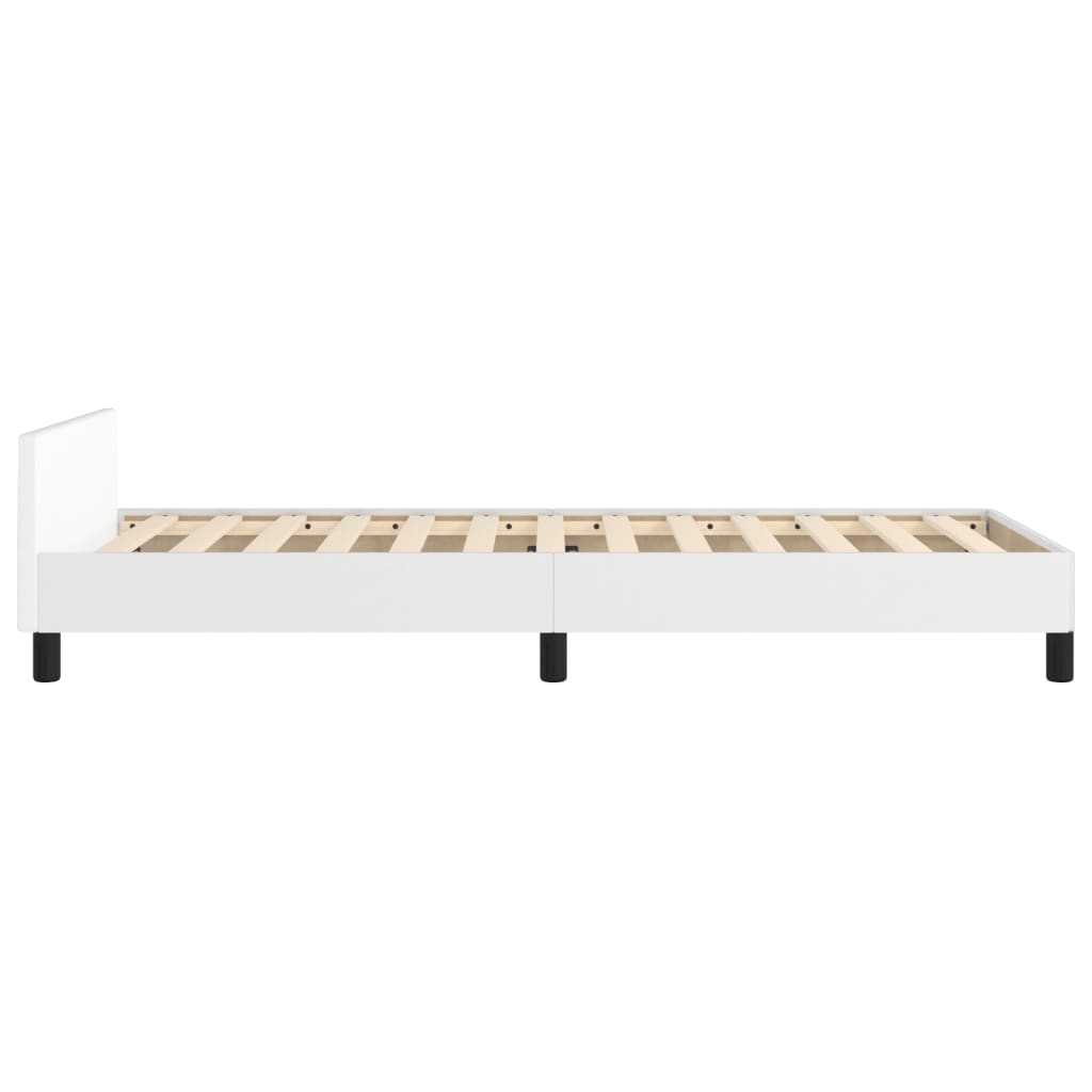 Bedframe met hoofdbord kunstleer wit 90x190 cm - Griffin Retail