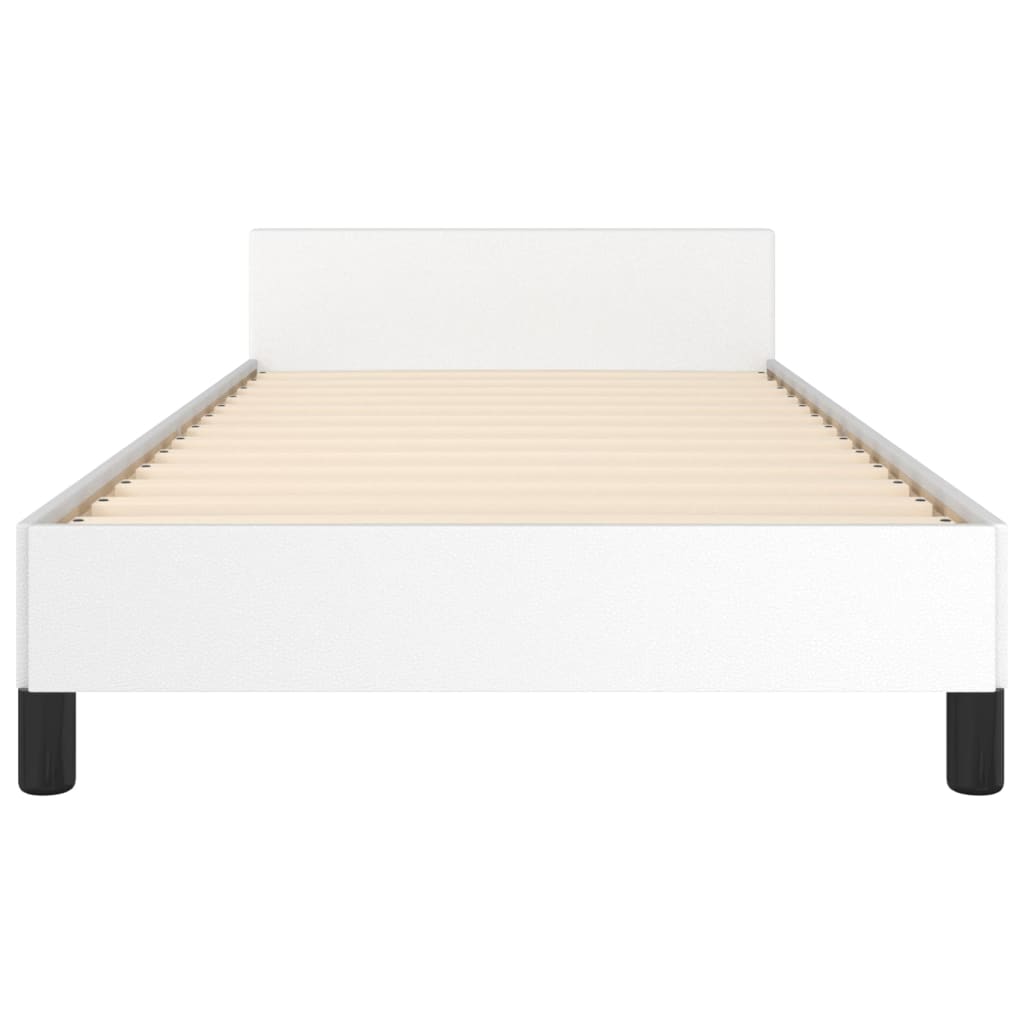 Bedframe met hoofdbord kunstleer wit 90x190 cm - Griffin Retail