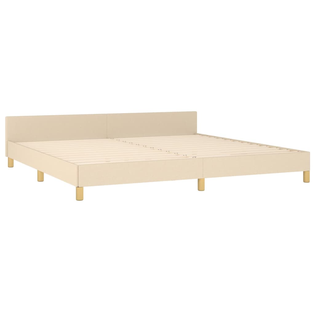 Bedframe met hoofdeinde stof crèmekleurig 200x200 cm - Griffin Retail