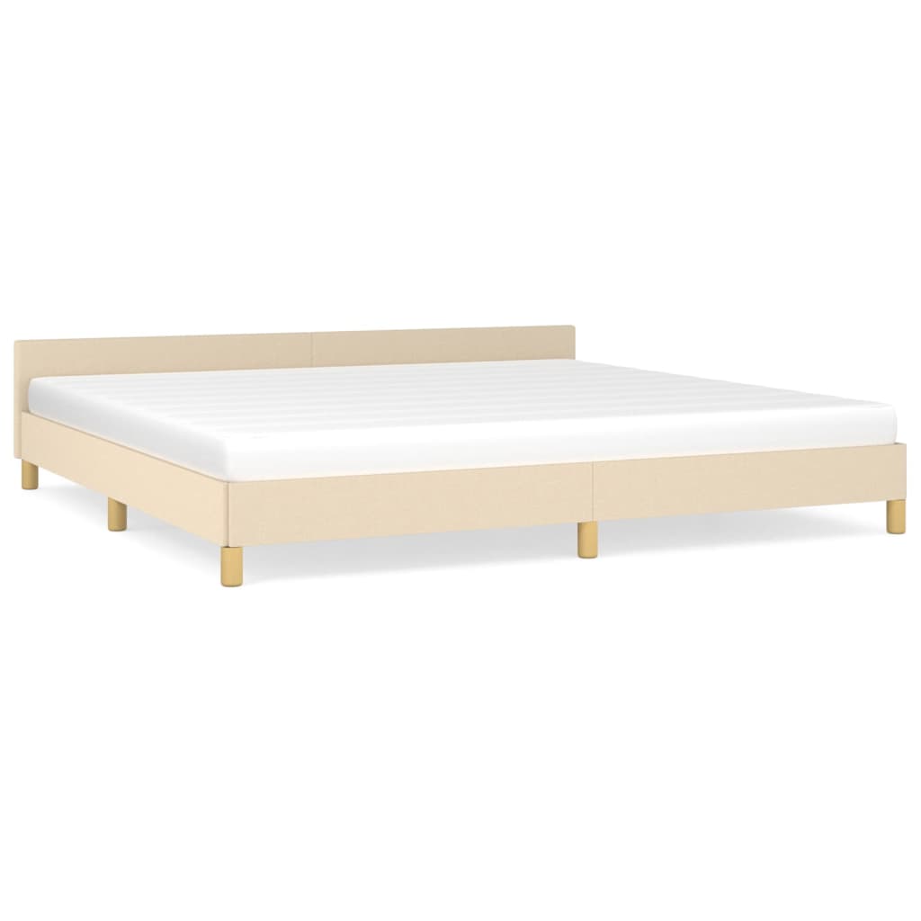 Bedframe met hoofdeinde stof crèmekleurig 200x200 cm - Griffin Retail