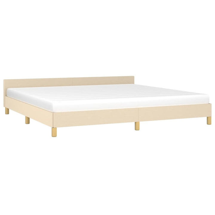 Bedframe met hoofdeinde stof crèmekleurig 200x200 cm - Griffin Retail