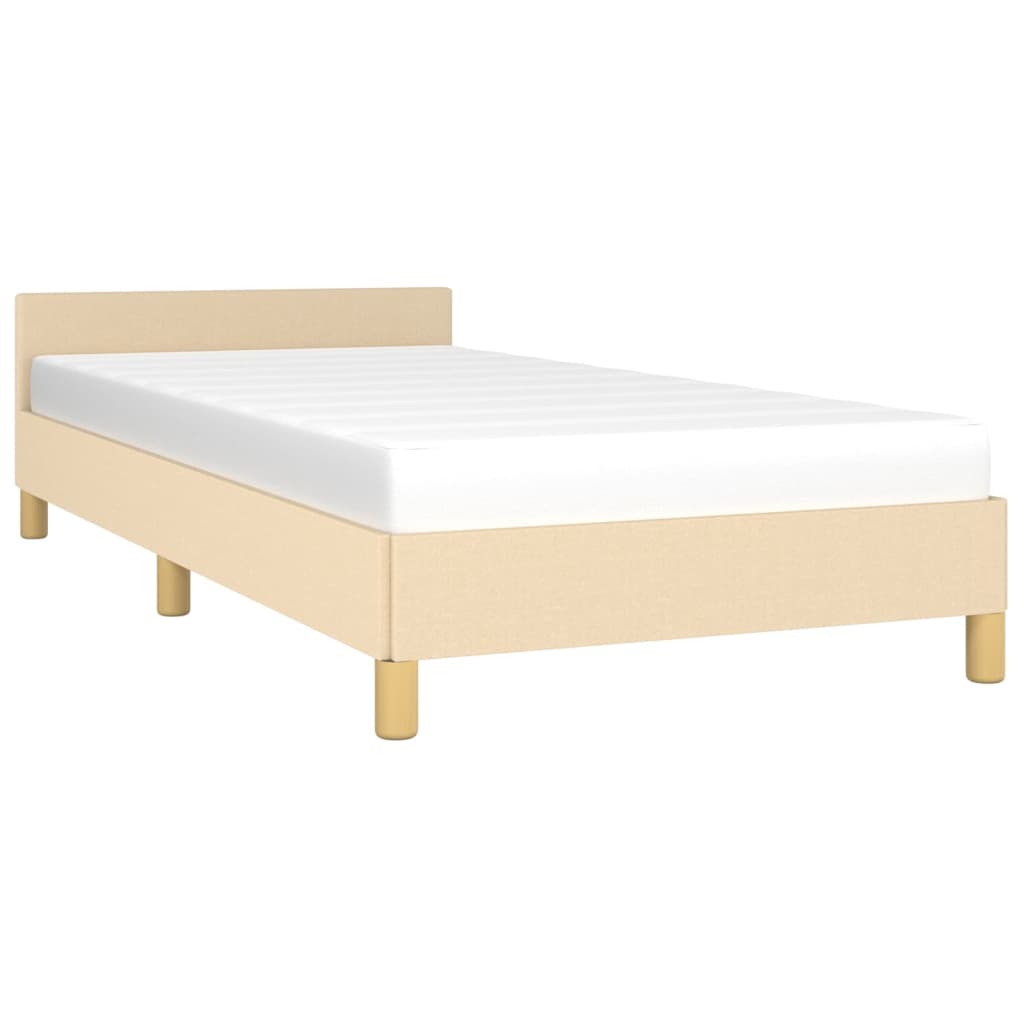 Bedframe met hoofdeinde stof crèmekleurig 90x200 cm - Griffin Retail