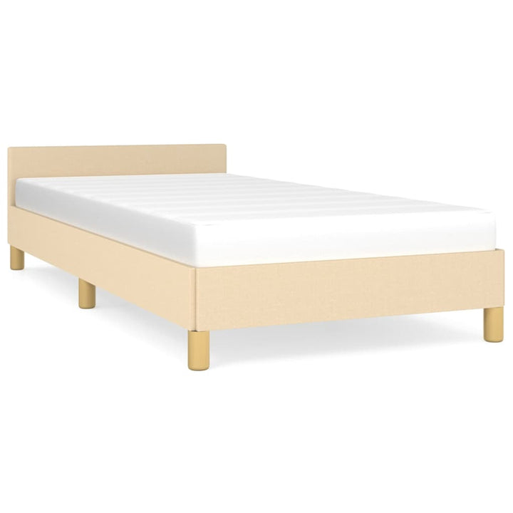 Bedframe met hoofdeinde stof crèmekleurig 90x200 cm - Griffin Retail