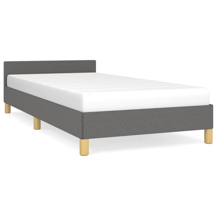 Bedframe met hoofdeinde stof donkergrijs 100x200 cm - Griffin Retail