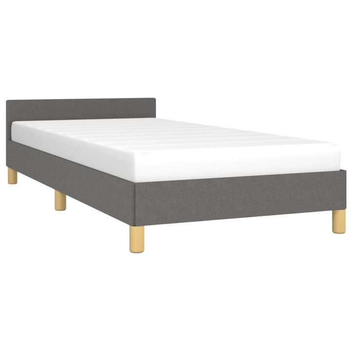 Bedframe met hoofdeinde stof donkergrijs 100x200 cm - Griffin Retail