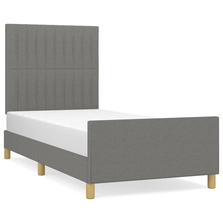 Bedframe met hoofdeinde stof donkergrijs 100x200 cm - Griffin Retail