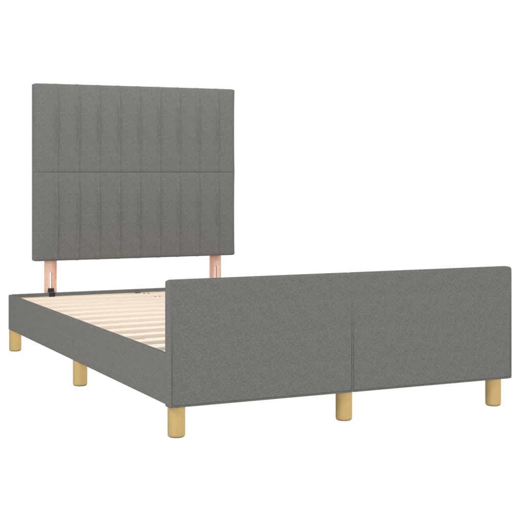 Bedframe met hoofdeinde stof donkergrijs 120x200 cm - Griffin Retail