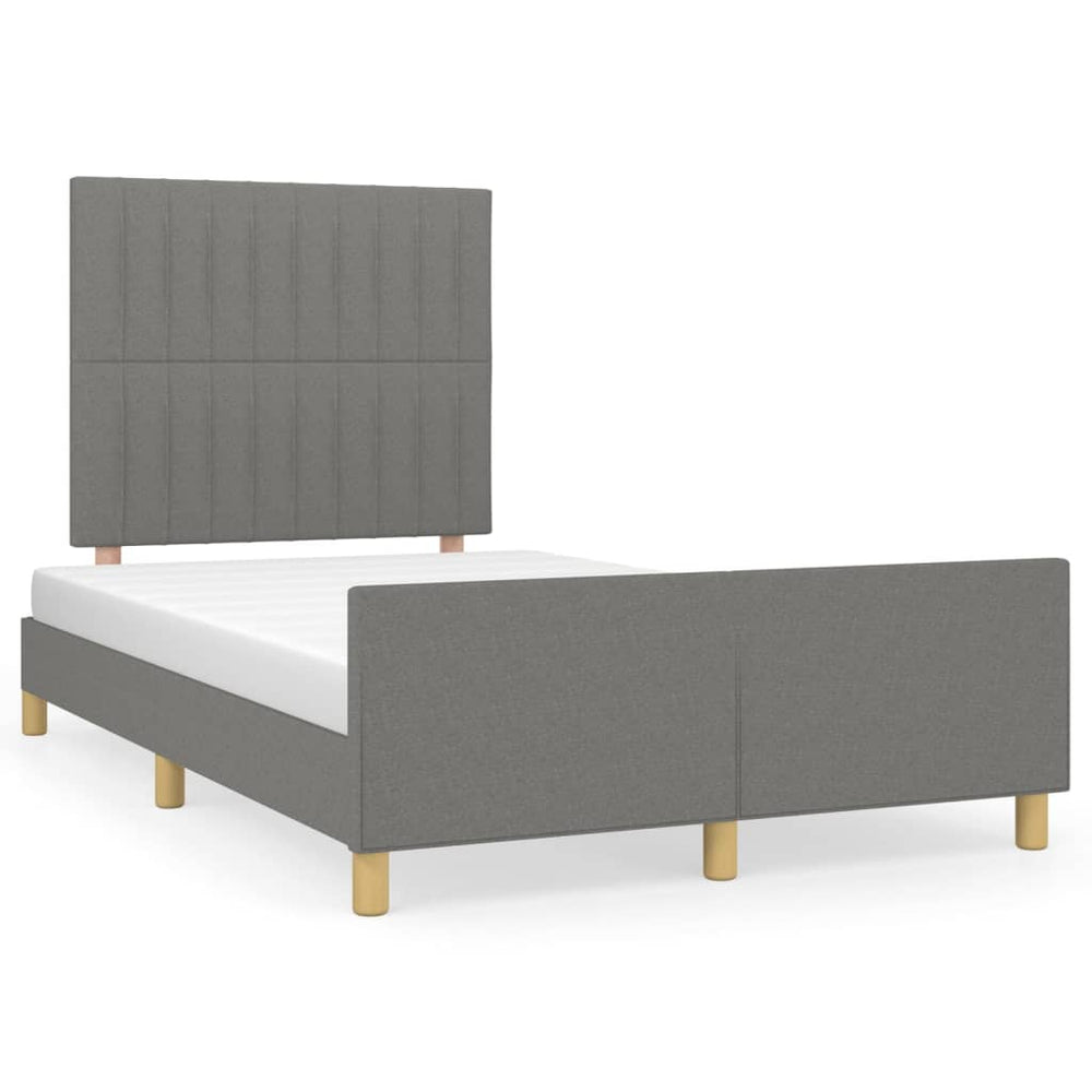 Bedframe met hoofdeinde stof donkergrijs 120x200 cm - Griffin Retail