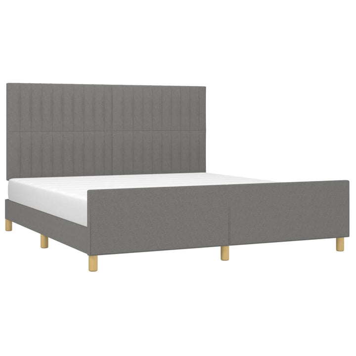 Bedframe met hoofdeinde stof donkergrijs 180x200 cm - Griffin Retail