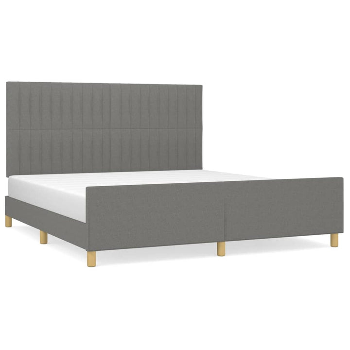 Bedframe met hoofdeinde stof donkergrijs 180x200 cm - Griffin Retail