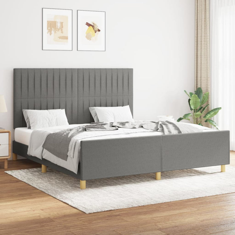 Bedframe met hoofdeinde stof donkergrijs 180x200 cm - Griffin Retail