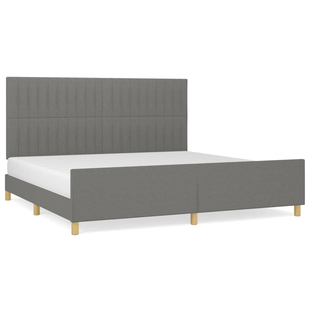 Bedframe met hoofdeinde stof donkergrijs 200x200 cm - Griffin Retail