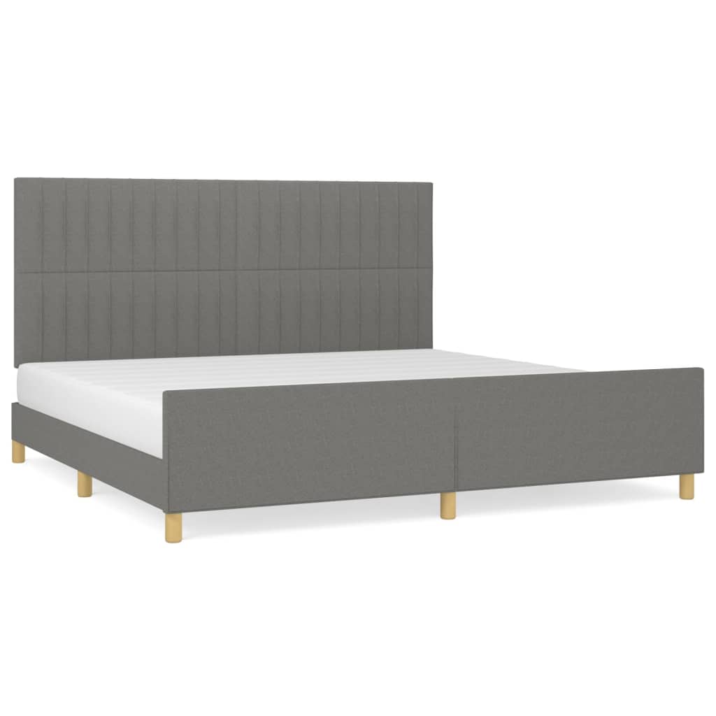 Bedframe met hoofdeinde stof donkergrijs 200x200 cm - Griffin Retail