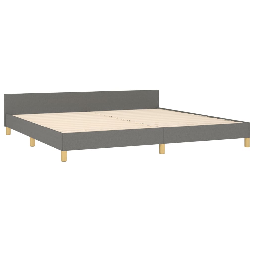 Bedframe met hoofdeinde stof donkergrijs 200x200 cm - Griffin Retail