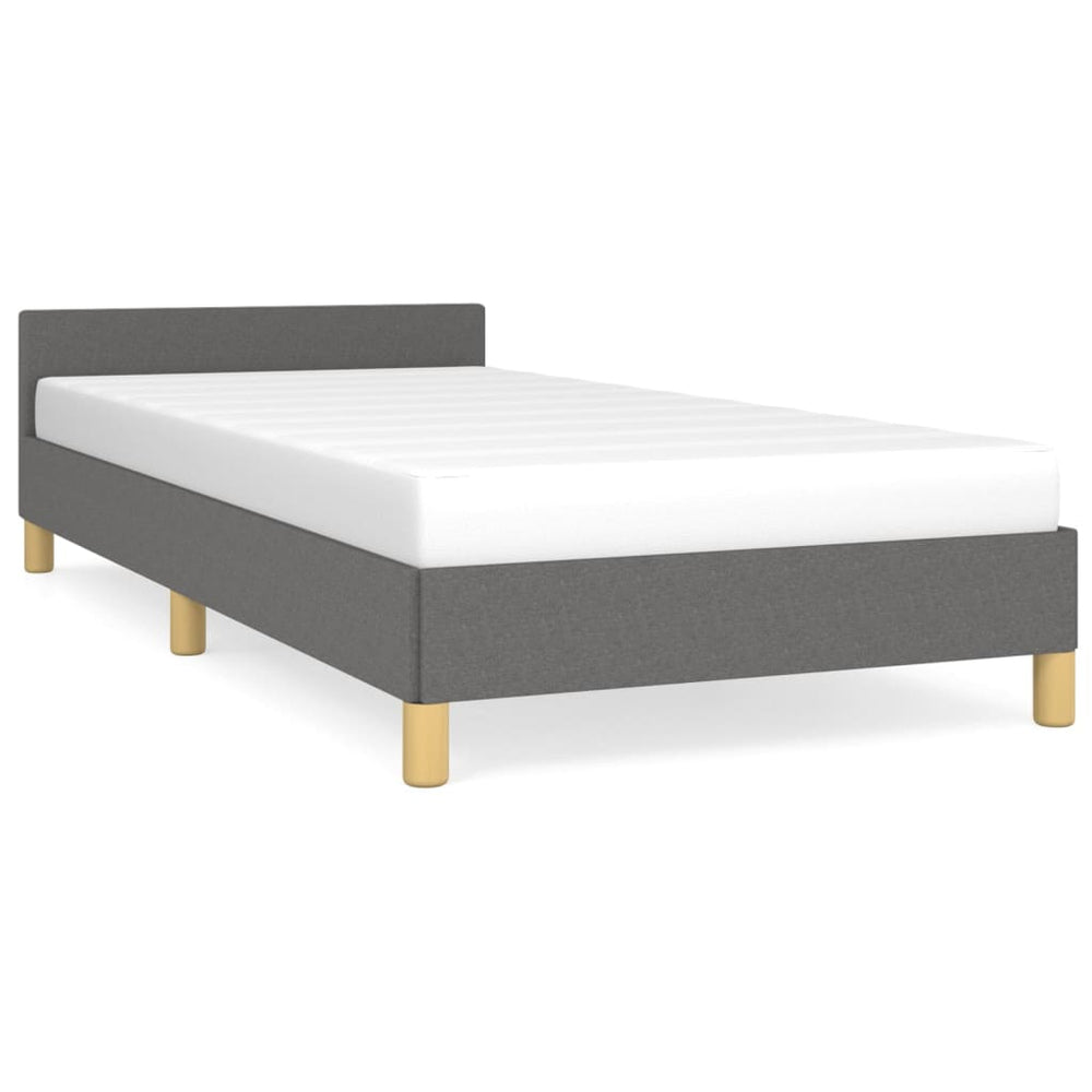 Bedframe met hoofdeinde stof donkergrijs 90x200 cm - Griffin Retail