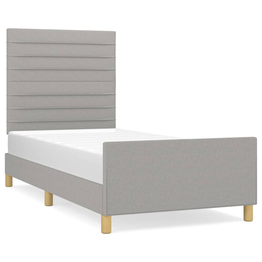 Bedframe met hoofdeinde stof lichtgrijs 100x200 cm - Griffin Retail