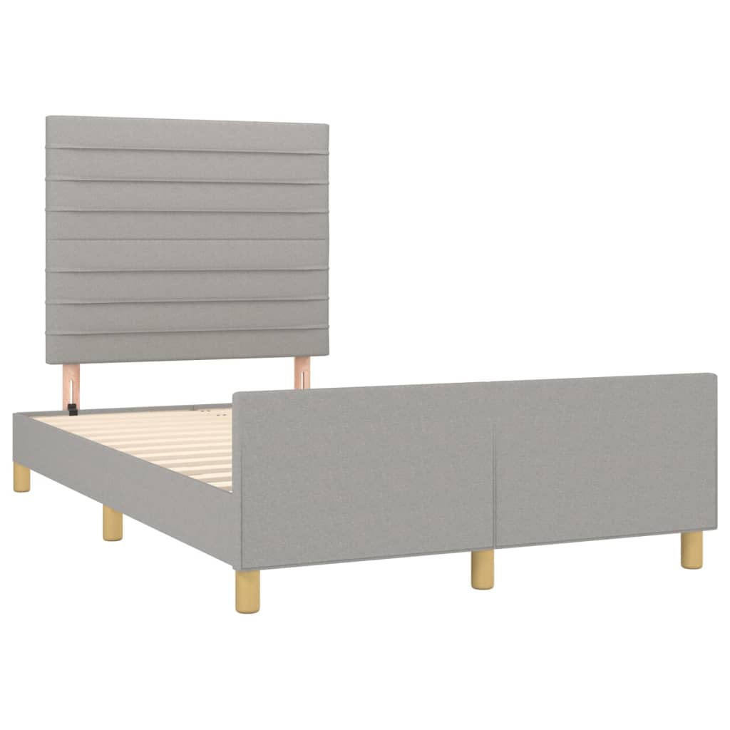 Bedframe met hoofdeinde stof lichtgrijs 120x200 cm - Griffin Retail