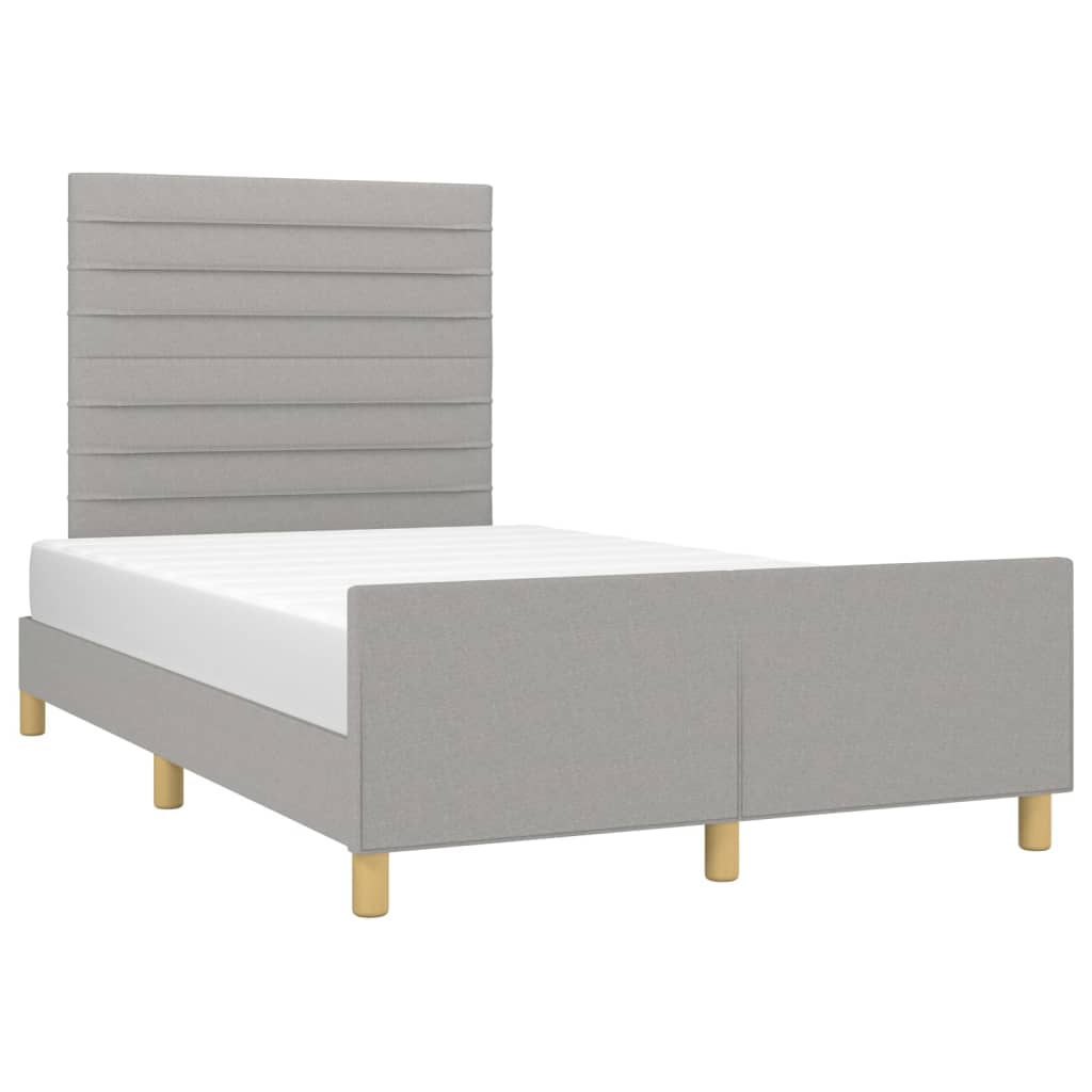 Bedframe met hoofdeinde stof lichtgrijs 120x200 cm - Griffin Retail