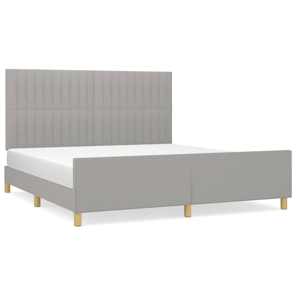 Bedframe met hoofdeinde stof lichtgrijs 180x200 cm - Griffin Retail