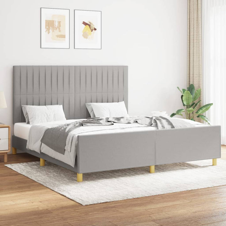 Bedframe met hoofdeinde stof lichtgrijs 180x200 cm - Griffin Retail