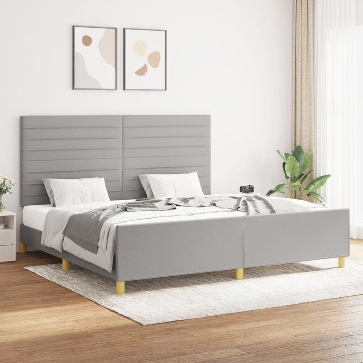 Bedframe met hoofdeinde stof lichtgrijs 200x200 cm - Griffin Retail