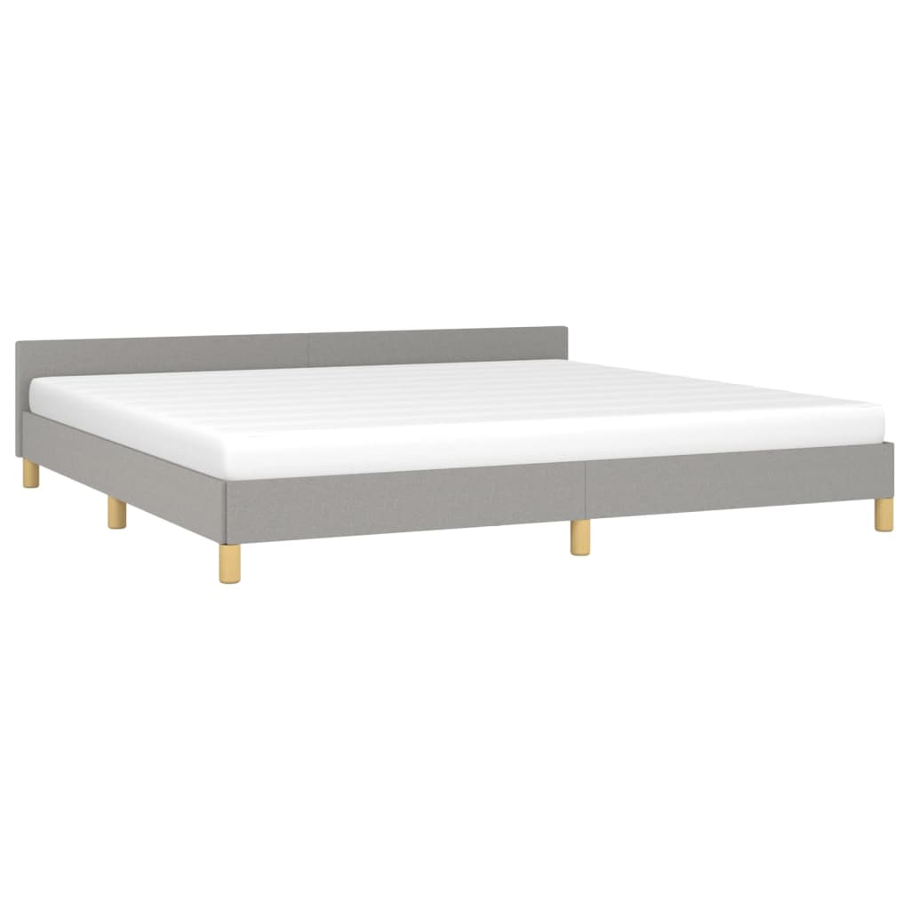 Bedframe met hoofdeinde stof lichtgrijs 200x200 cm - Griffin Retail