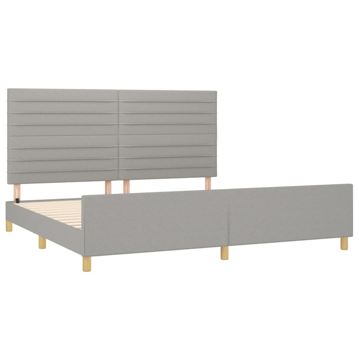 Bedframe met hoofdeinde stof lichtgrijs 200x200 cm - Griffin Retail