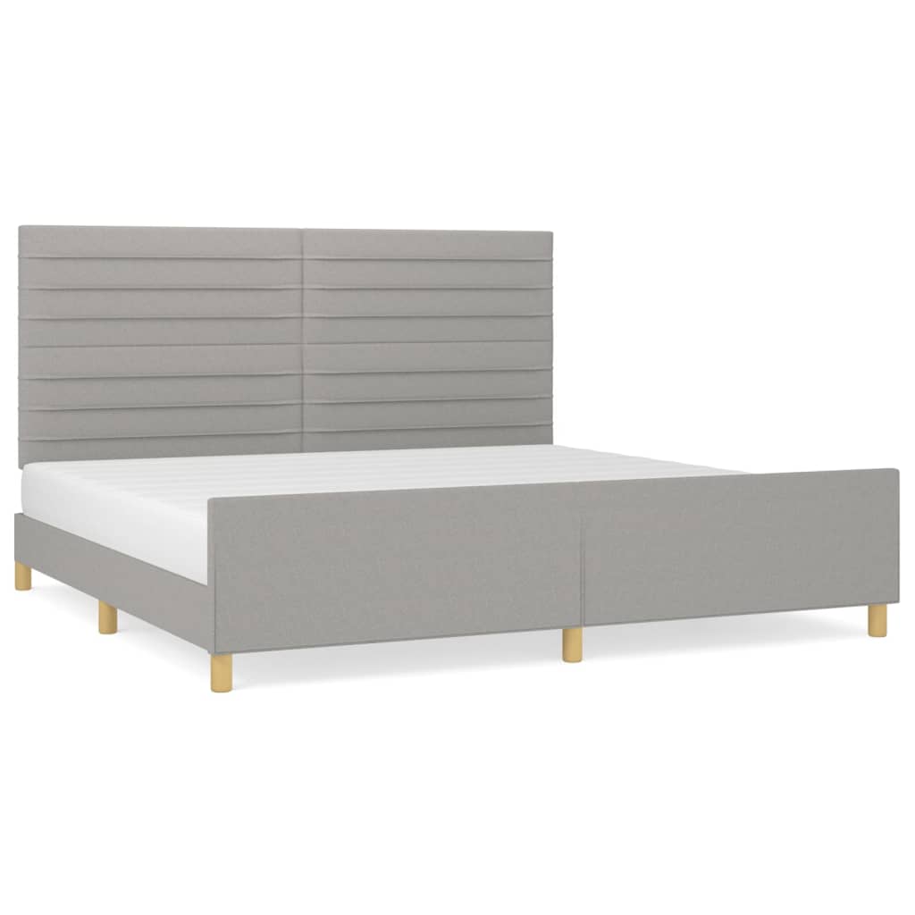 Bedframe met hoofdeinde stof lichtgrijs 200x200 cm - Griffin Retail