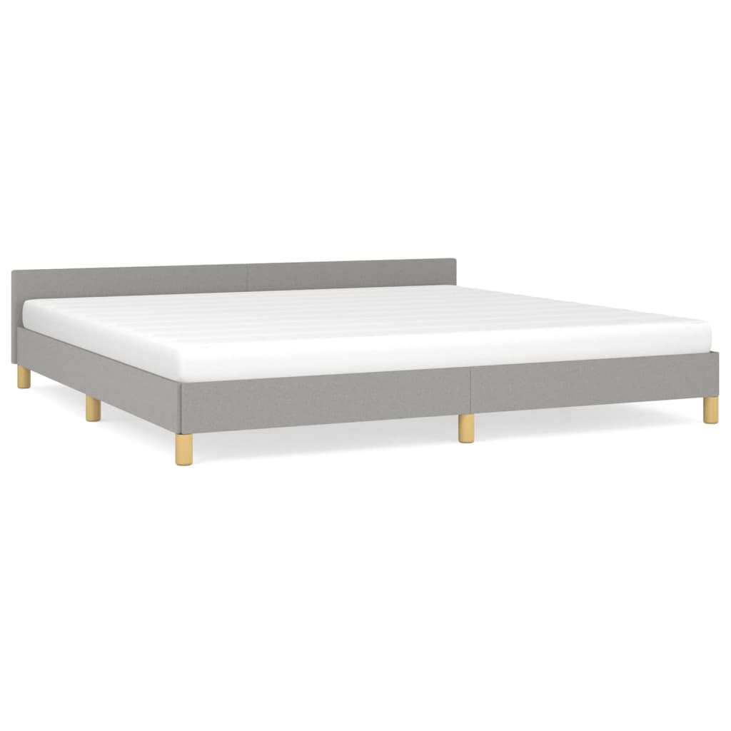 Bedframe met hoofdeinde stof lichtgrijs 200x200 cm - Griffin Retail