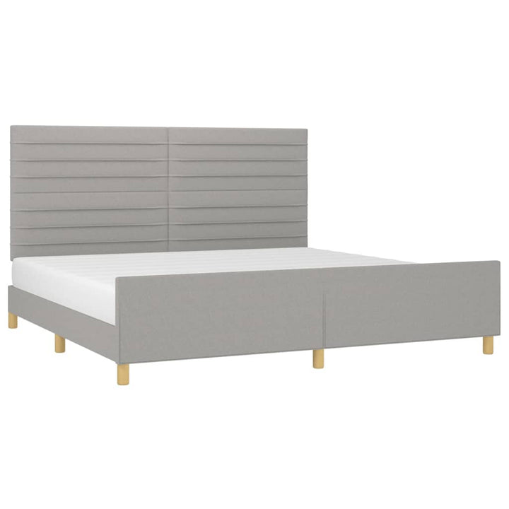 Bedframe met hoofdeinde stof lichtgrijs 200x200 cm - Griffin Retail