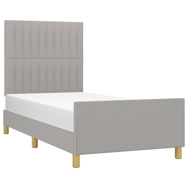 Bedframe met hoofdeinde stof lichtgrijs 90x200 cm - Griffin Retail