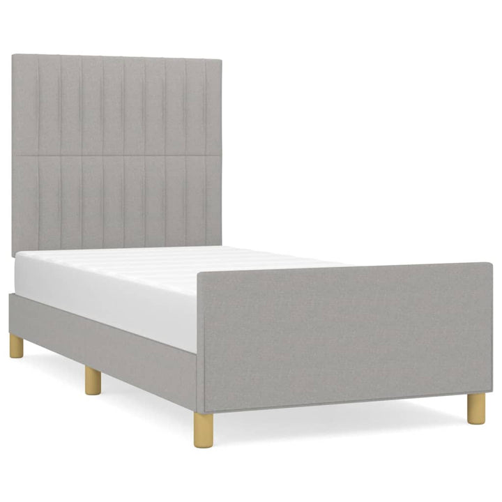 Bedframe met hoofdeinde stof lichtgrijs 90x200 cm - Griffin Retail