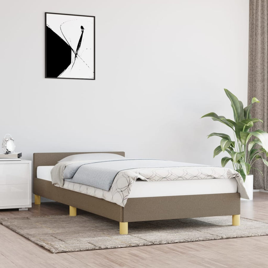 Bedframe met hoofdeinde stof taupe 90x200 cm - Griffin Retail