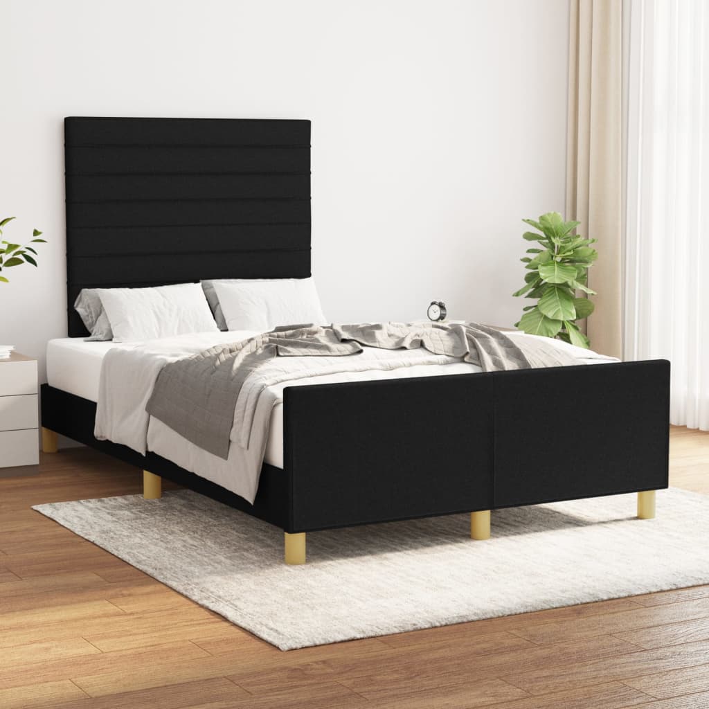 Bedframe met hoofdeinde stof zwart 120x200 cm - Griffin Retail