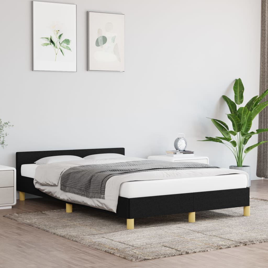 Bedframe met hoofdeinde stof zwart 120x200 cm - Griffin Retail