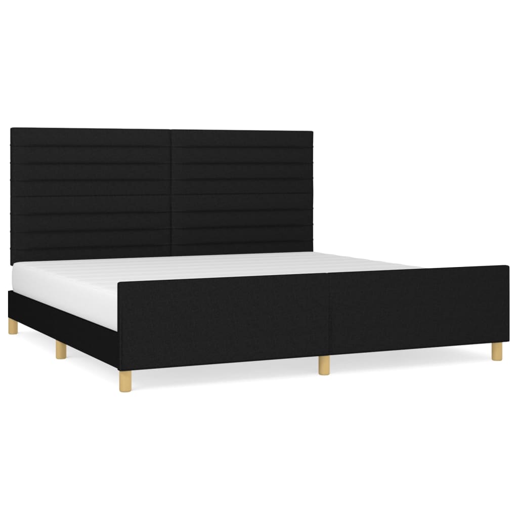 Bedframe met hoofdeinde stof zwart 200x200 cm - Griffin Retail