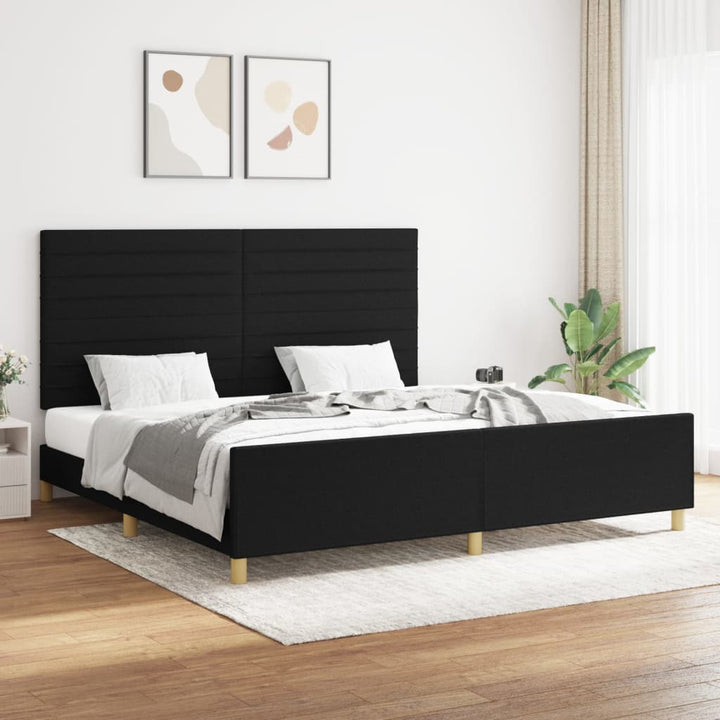 Bedframe met hoofdeinde stof zwart 200x200 cm - Griffin Retail