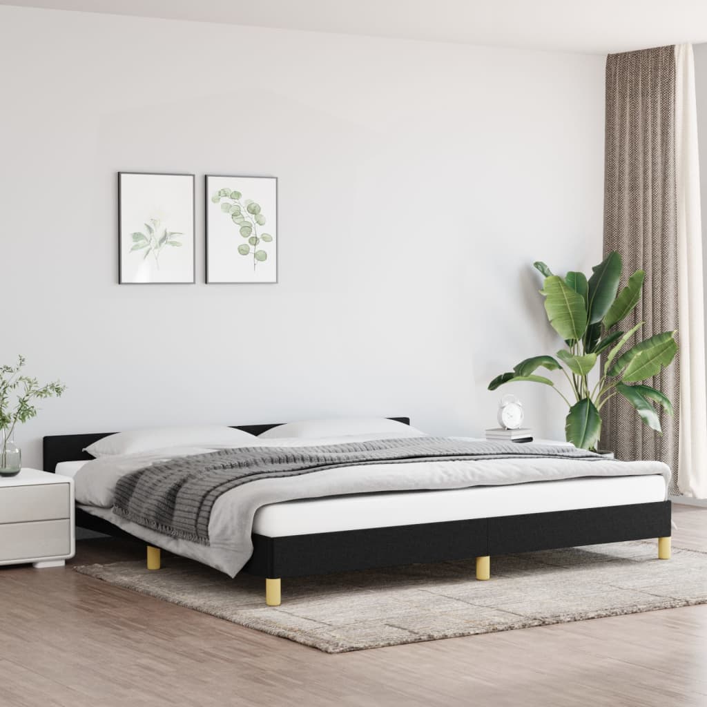 Bedframe met hoofdeinde stof zwart 200x200 cm - Griffin Retail