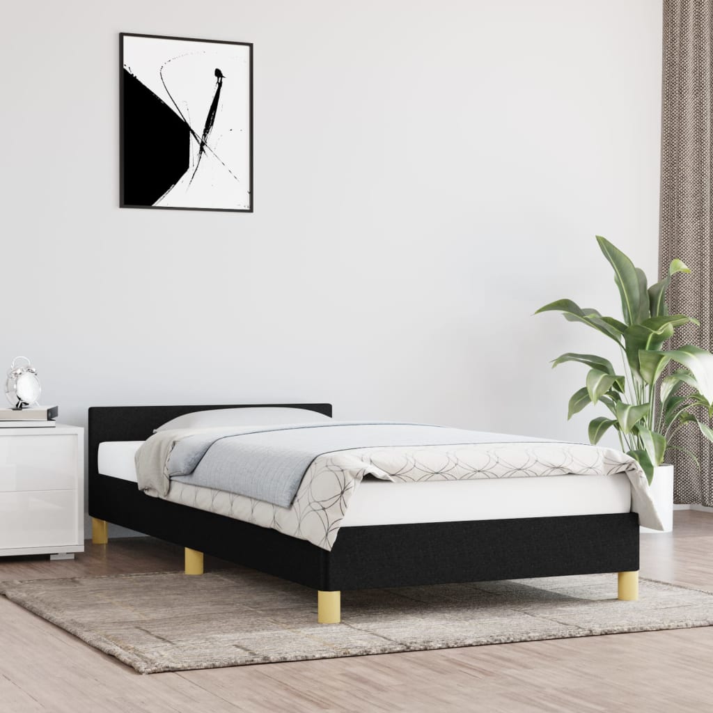 Bedframe met hoofdeinde stof zwart 90x200 cm - Griffin Retail