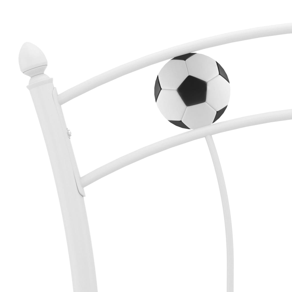 Bedframe met voetbaldesign metaal wit 90x200 cm - Griffin Retail