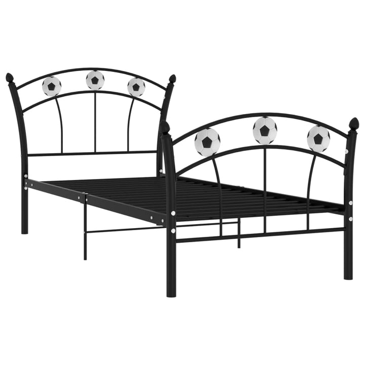 Bedframe met voetbaldesign metaal zwart 90x200 cm - Griffin Retail