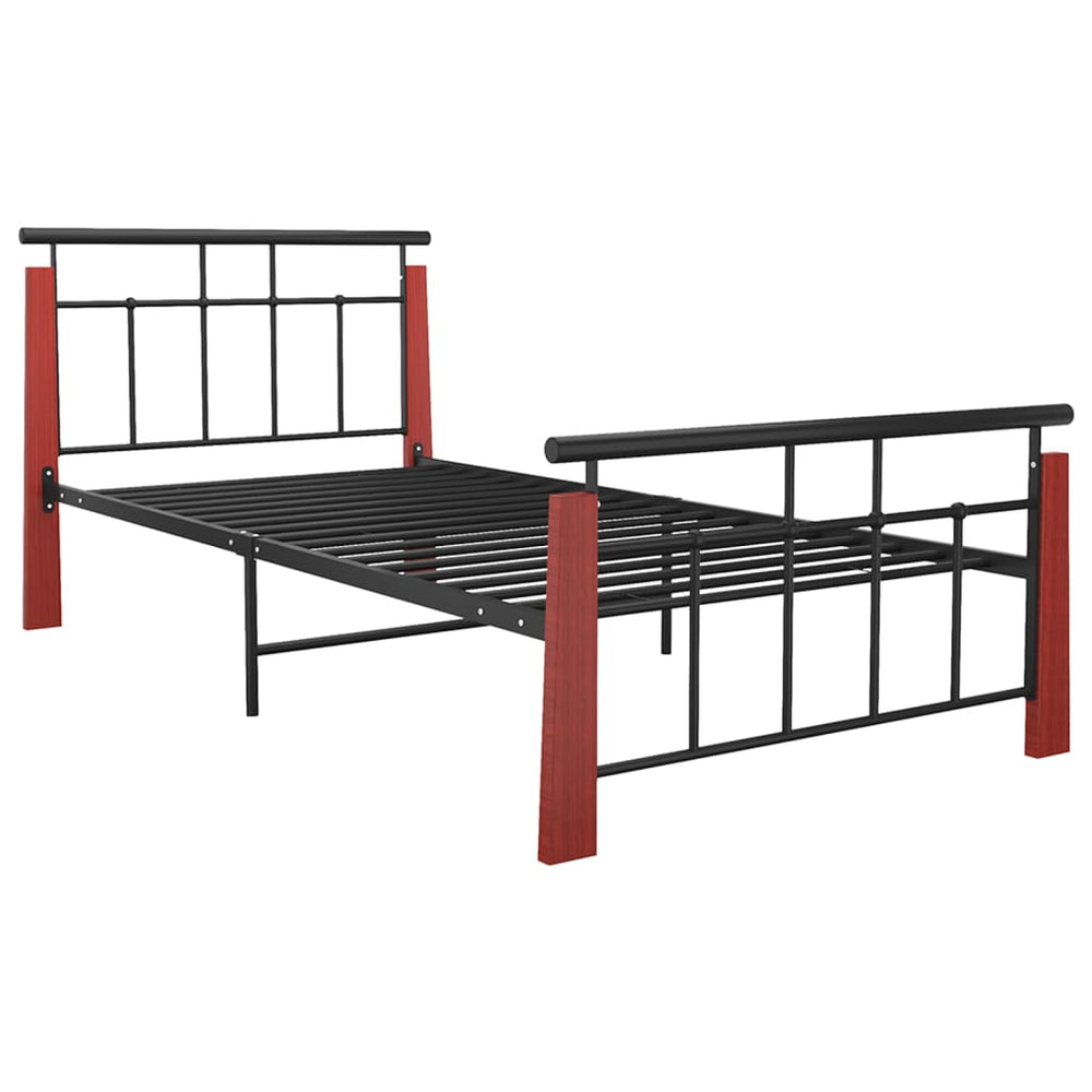 Bedframe metaal en massief eikenhout 100x200 cm - Griffin Retail