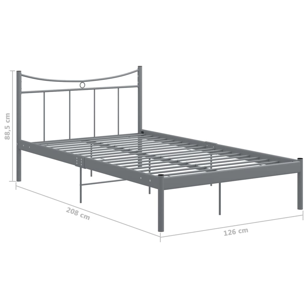 Bedframe metaal en multiplex grijs 120x200 cm - Griffin Retail