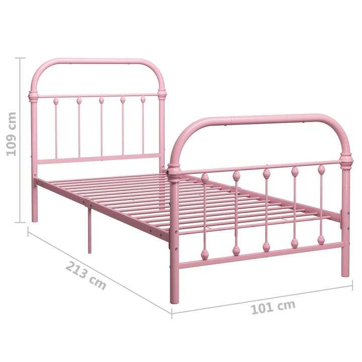 Bedframe metaal roze 90x200 cm - Griffin Retail