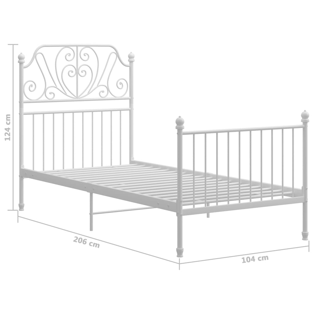 Bedframe metaal wit 100x200 cm - Griffin Retail