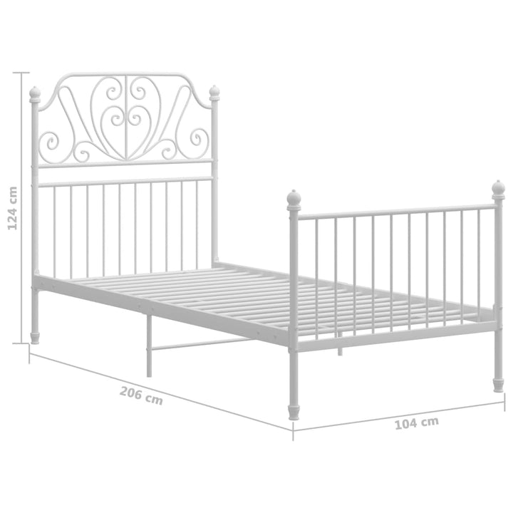 Bedframe metaal wit 100x200 cm - Griffin Retail