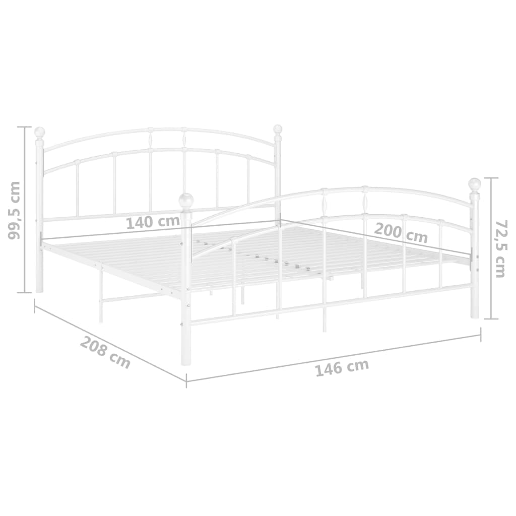 Bedframe metaal wit 140x200 cm - Griffin Retail