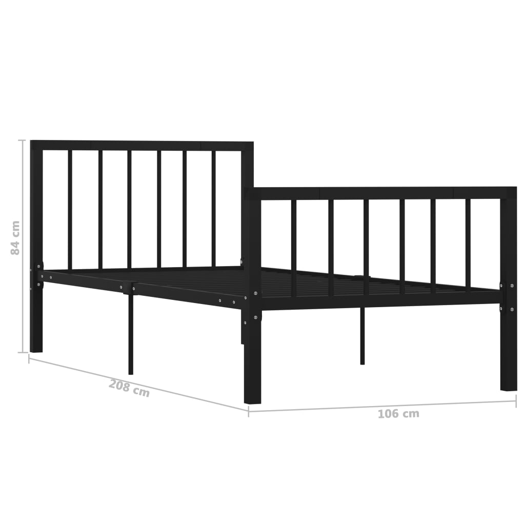 Bedframe metaal zwart 100x200 cm - Griffin Retail